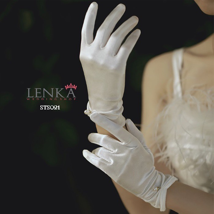 [MODEL BARU] SARUNG TANGAN PENDEK AKSESORIS WEDDING PENGANTIN GLOVE PUTIH STS021