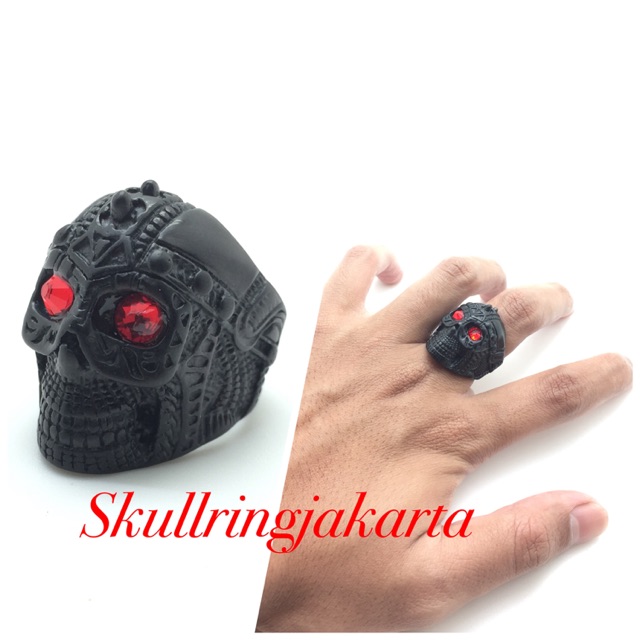 Skullring cincin tengkorak Black spartan