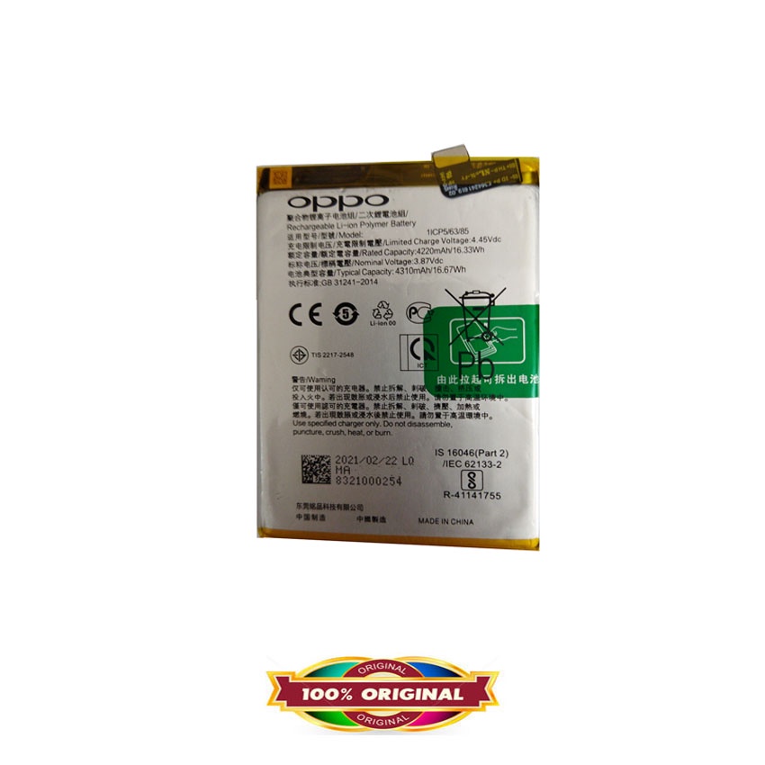 Original Battery for Oppo Reno5 Marvel Edition 2021 - 4310mAh - Garansi 1 Bulan