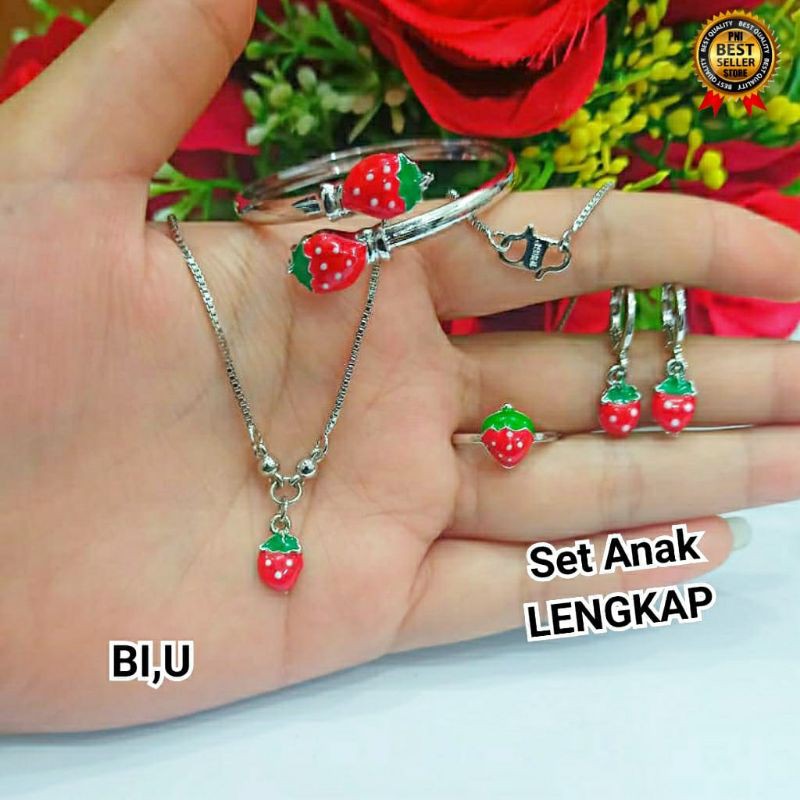 Xuping set perhiasan anak anak Lapis emas motif pilihan silver dan gold