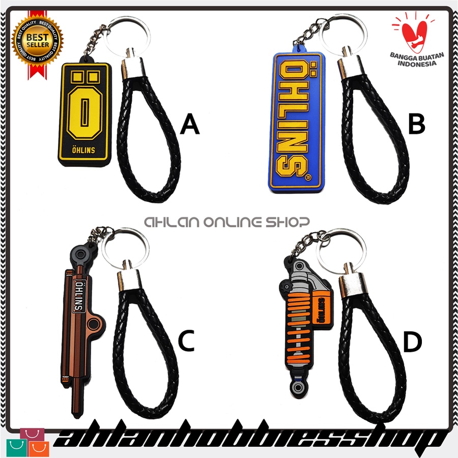 Gantungan Sarung Kunci Remote Motor Logo Ohlins Pcx Nmax Adv Aerox Vario Beat Fazzio Scoopy Mio Geni
