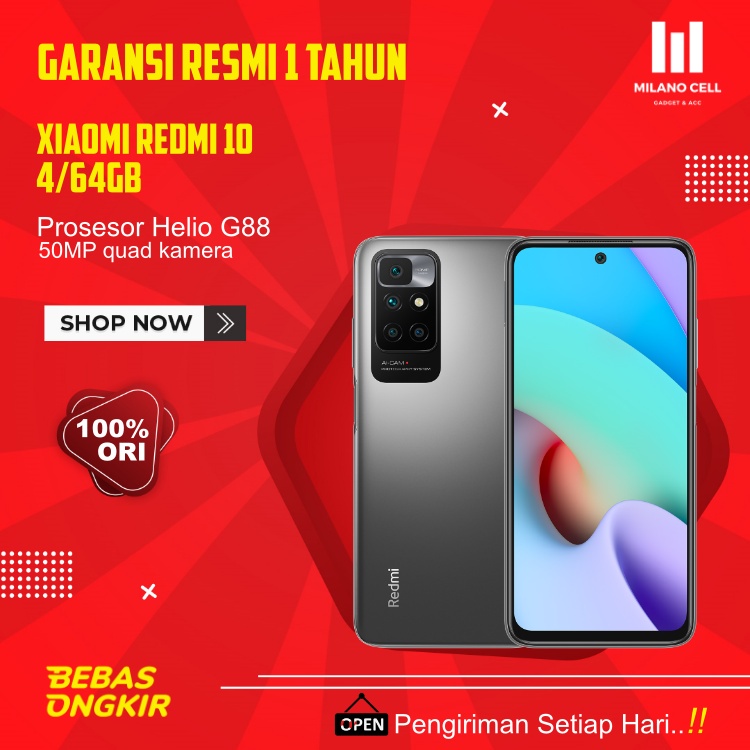 Xiaomi Redmi 10 2022 4/64GB dan 6/128GB Garansi Resmi