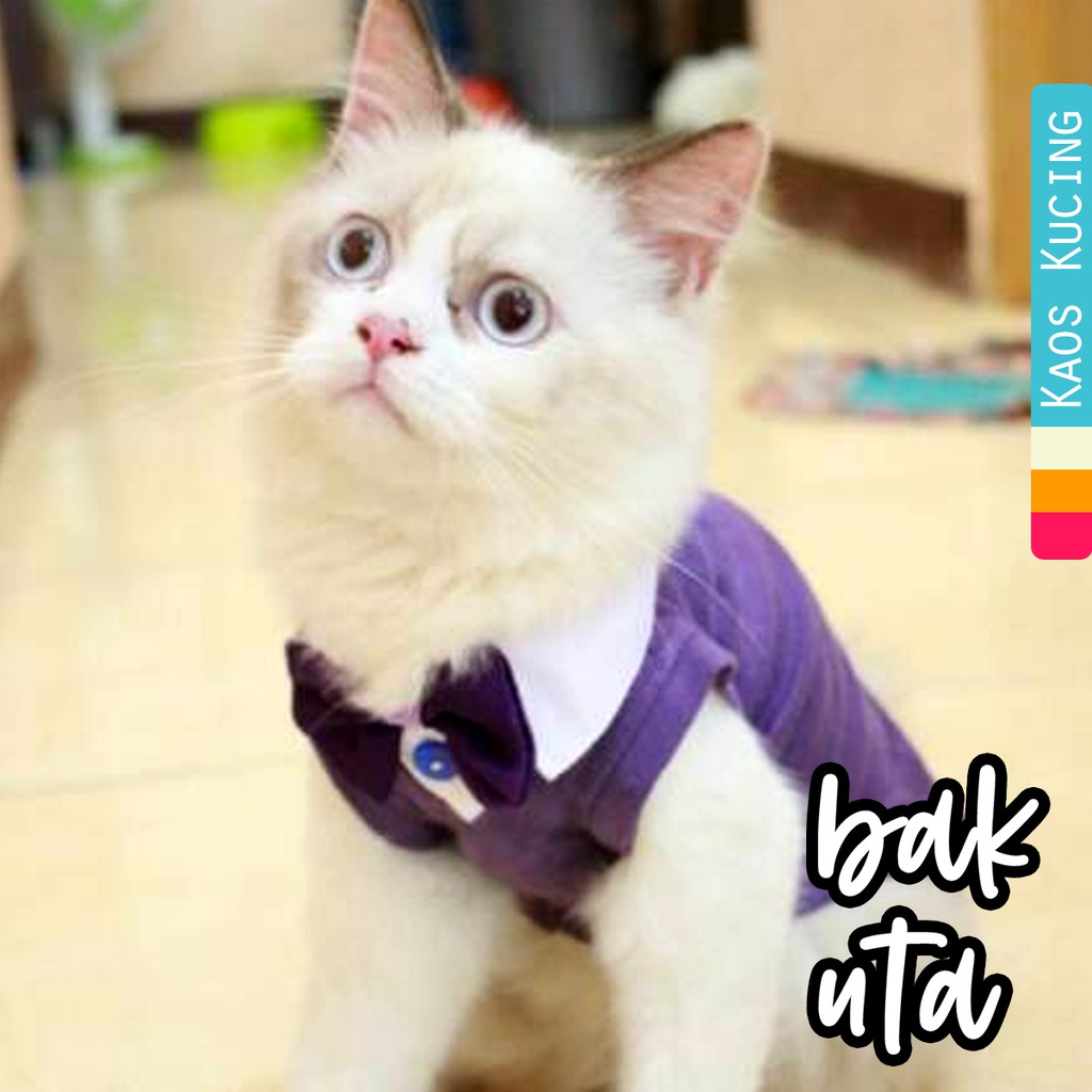 Kaos Tuxedo ungu lucu untuk kucing dan Anjing murah meriah size S M L XL (pilih ukuran)