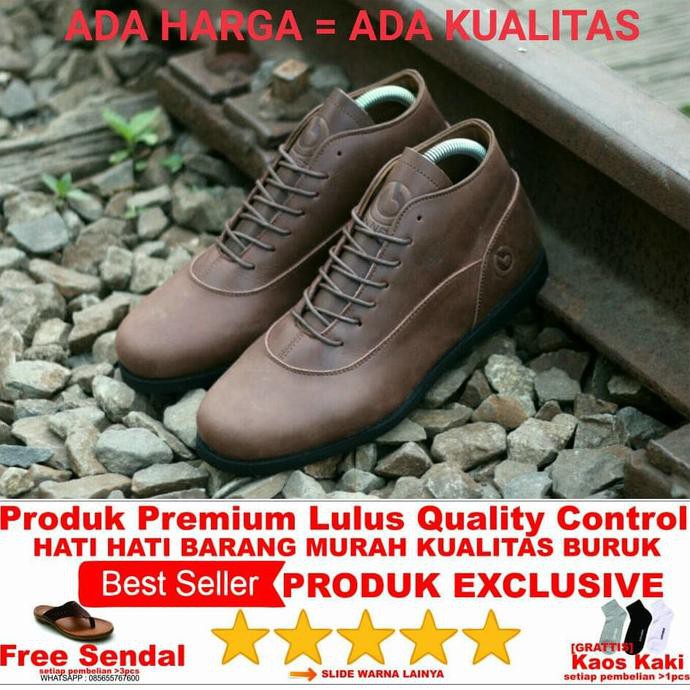 🔉 SEPATU BOOTS KULIT PREMIUM ORIGINAL BANNET BRODO