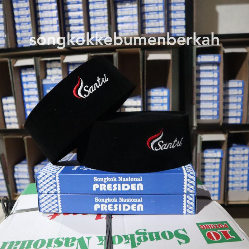 songkok peci hitam logo santri presiden real pict