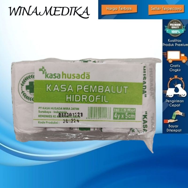 KASA HIDROFIL KASA HUSADA 4Y X 5 CM ISI 5 GULUNG
