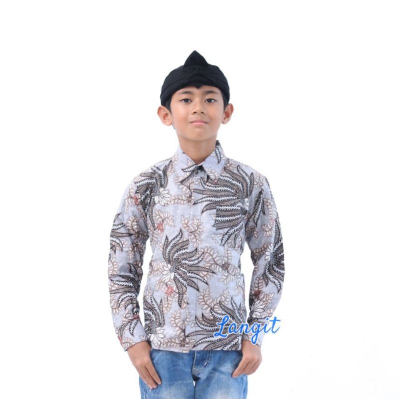 Kemeja batik anak laki-laki lengan panjang usia 2-10 Tahun batik premium seragam batik anak