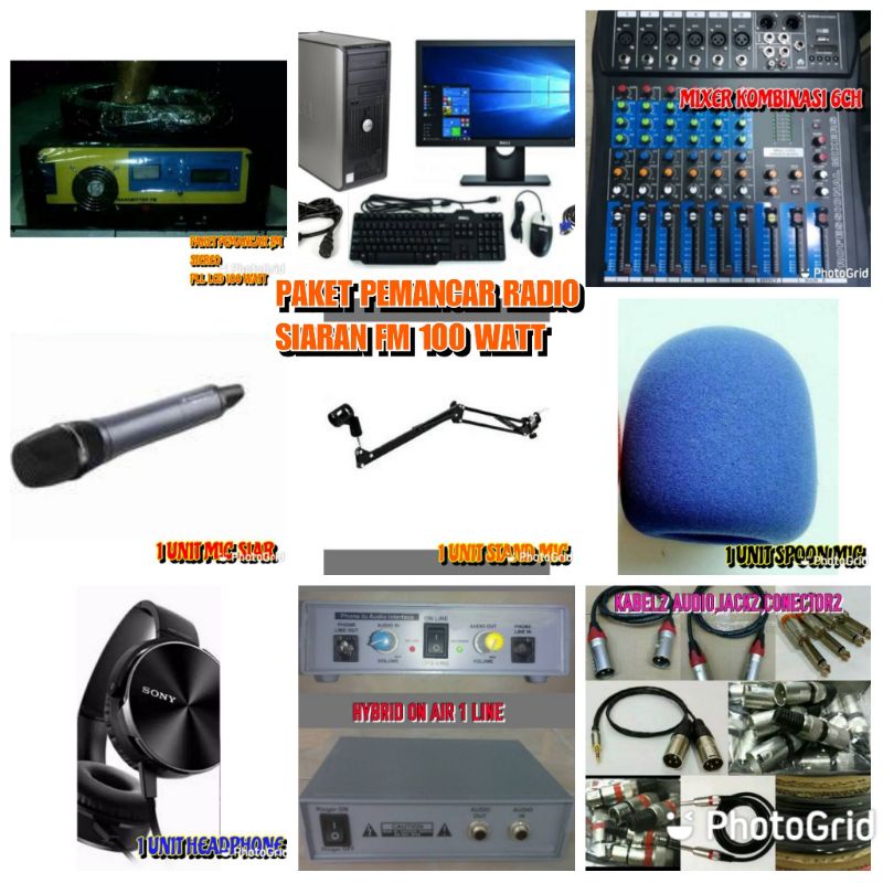 PAKET HEMAT PEMANCAR FM STEREO 100 WATT PLUS PERALATAN STUDIO SIAR KOMUNITAS