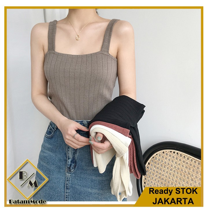 BATAMMODE Tank Top Korean Rajut Tentop Vest Tanktop Wanita