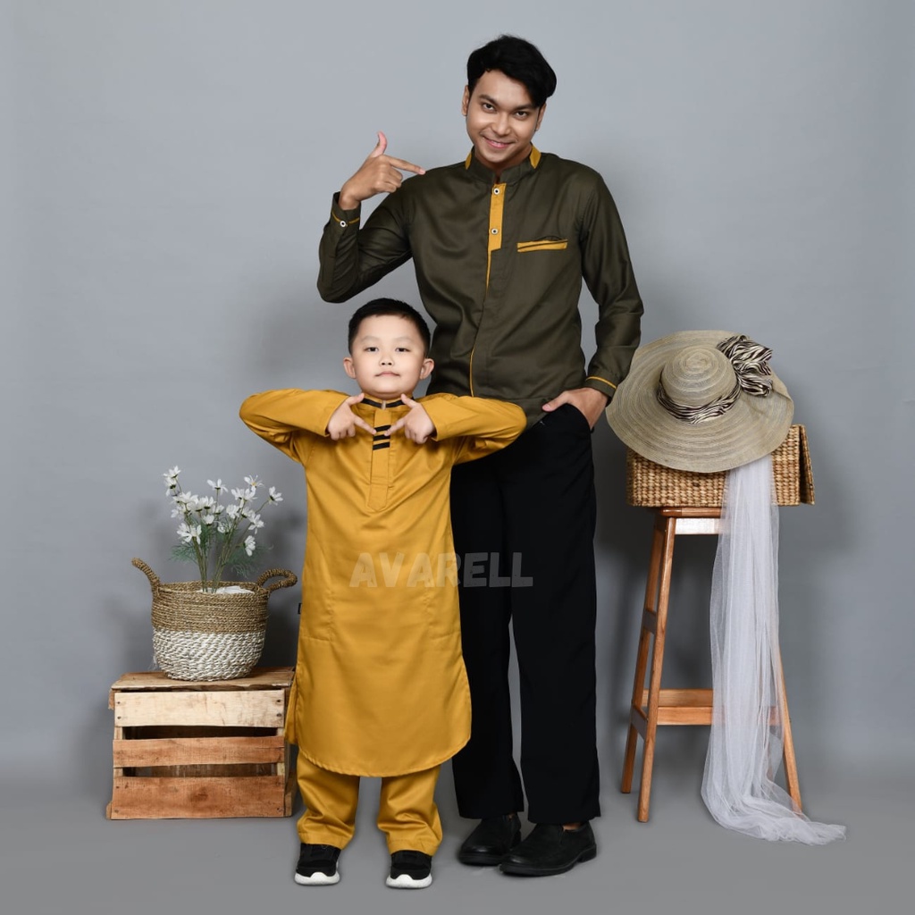 "SAMASE PEJE by AVARELL" Kurta S , M , L , XL , XXL Katun Toyobo Premium Baju Koko Kemeja Hadroh Put