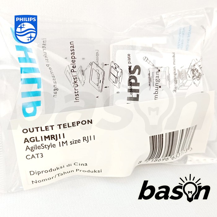 PHILIPS AgileStyle 1 Modular Size Telephone RJ11 - Soket Telepon