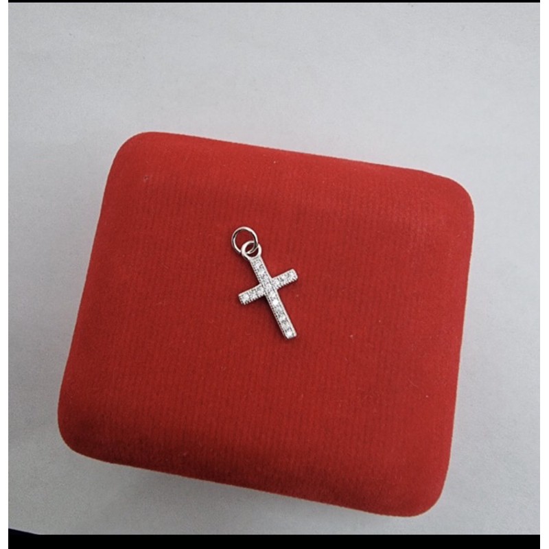 Gantungan gelang gantungan salib gelang perak 925 lapis emas putih mainan gelang