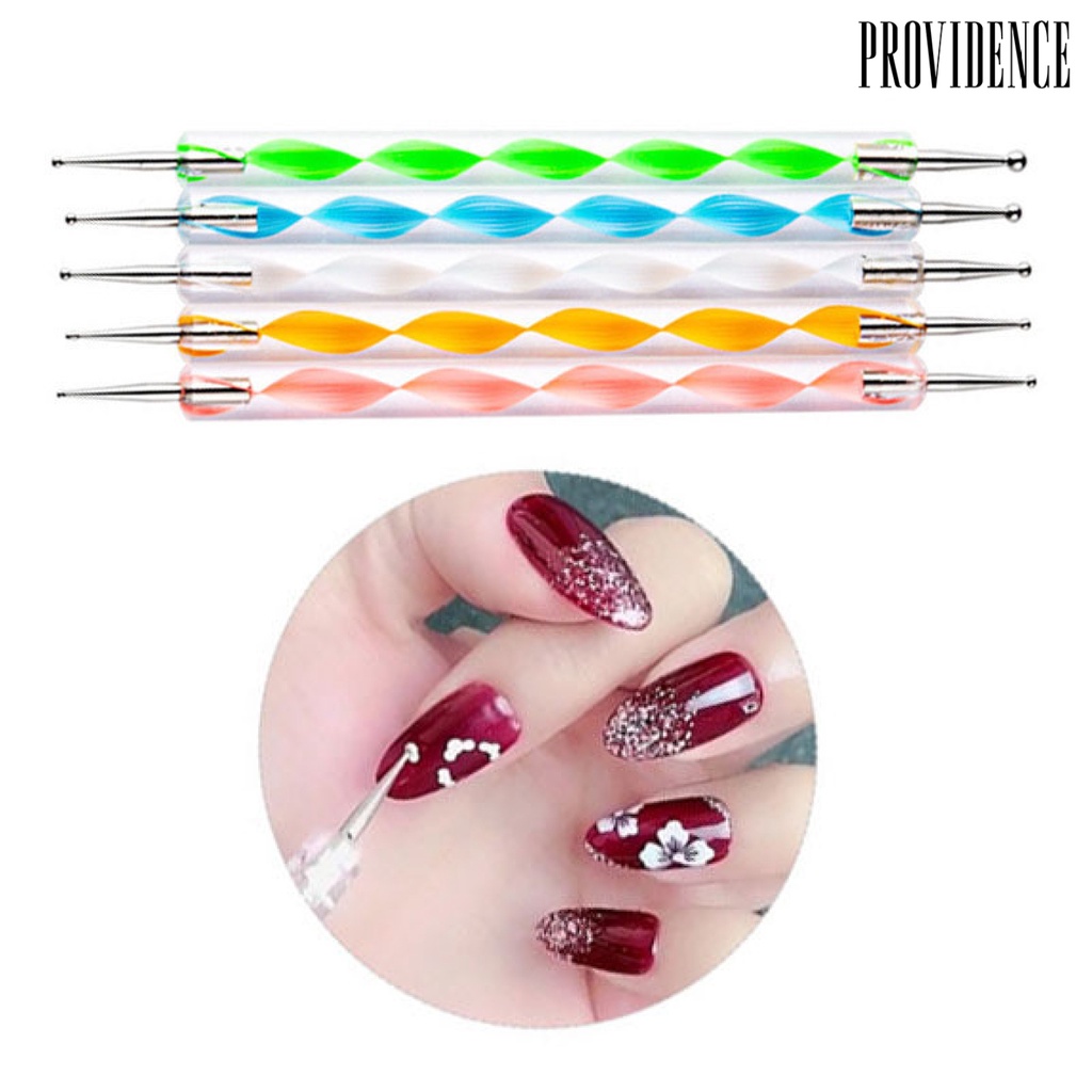 Providence 5pcs / Set Pen Nail Art Dua Sisi Universal Bahan Abs Mudah Digunakan