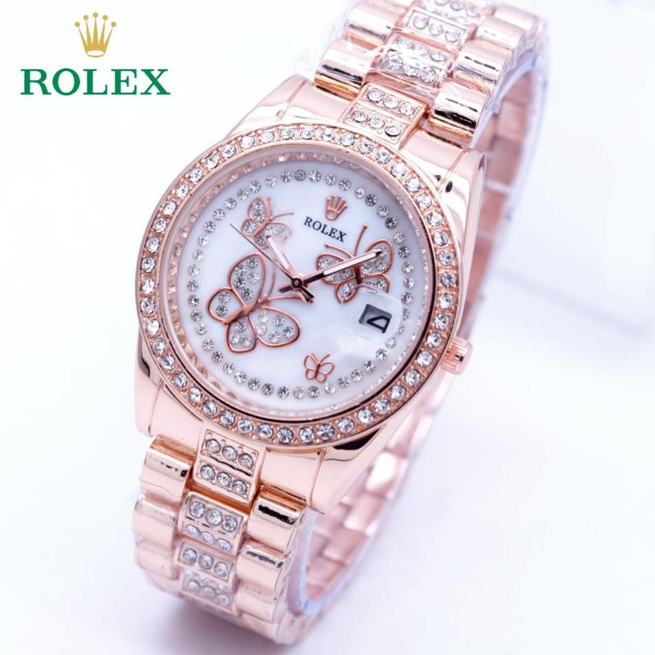 ➲9v Diskon❁➲ JAM TANGAN CEWEK/WANITA ROLEX KUPU - KUPU 90