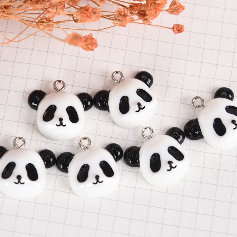 20pcs / set Liontin Bentuk Panda Bahan Resin Untuk Diy Perhiasan