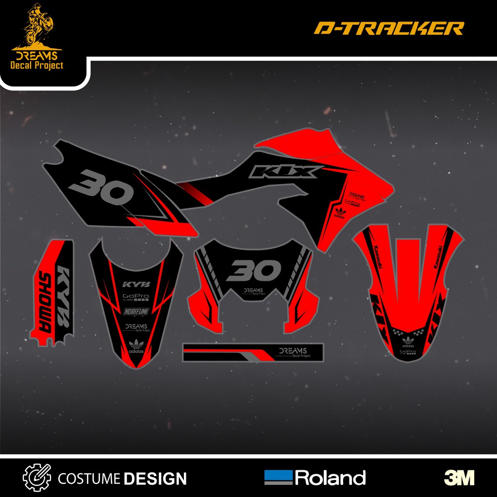 Decal Sticker Dtracker Hitam Merah Baru