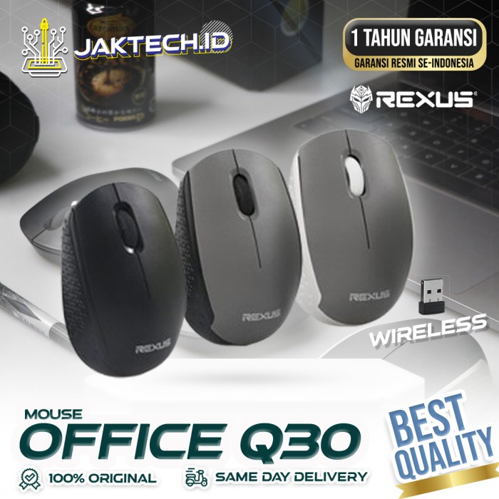 Rexus Q30 Mouse Wireless Office Q30 Silent Click ORIGINAL - Hitam