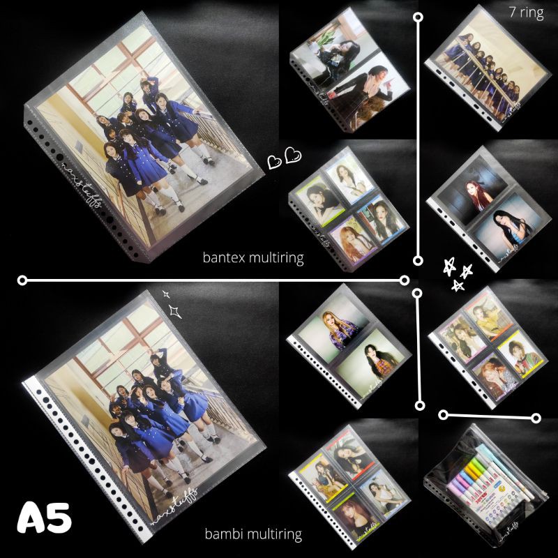 Sleeve Pocket Photocard Polaroid Postcard A5 Bantex Bambi Ultra Pro Custom