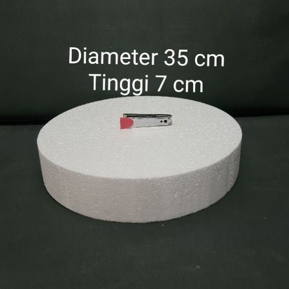 Bulat Diameter 35cm (Kotak 35x35cm) Tinggi 6-10cm Dummy Cake Styrofoam Gabus Kue