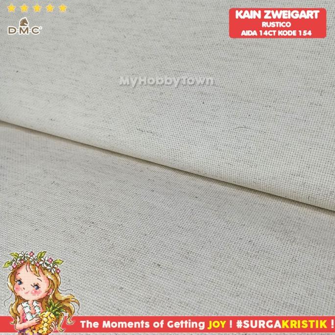 Kain Sulam Kristik Strimin Linen Aida 14ct Zweigart Rustico Karung