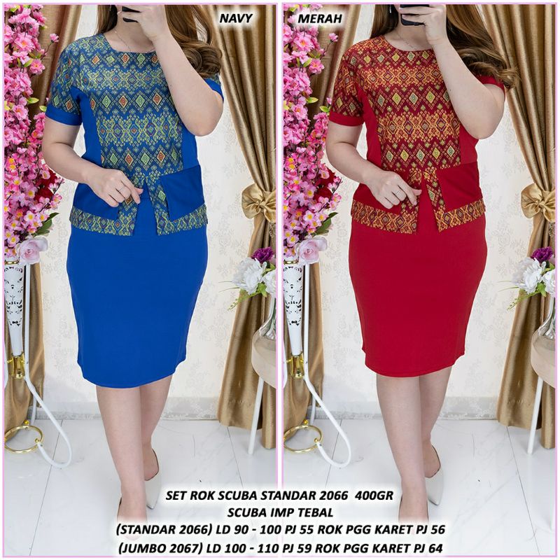 set rok scuba wanita/stelan rok wanita/stelan wanita/dress natal/set wanita