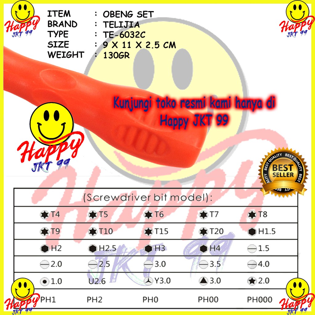 [ HAPPY JKT 99 ] OBENG SET TEKNISI HP LAPTOP TELIJIA TE-6032C 32 IN 1 TE-6032C TE6032C TE 6032 C 32 IN 1 ORIGINAL