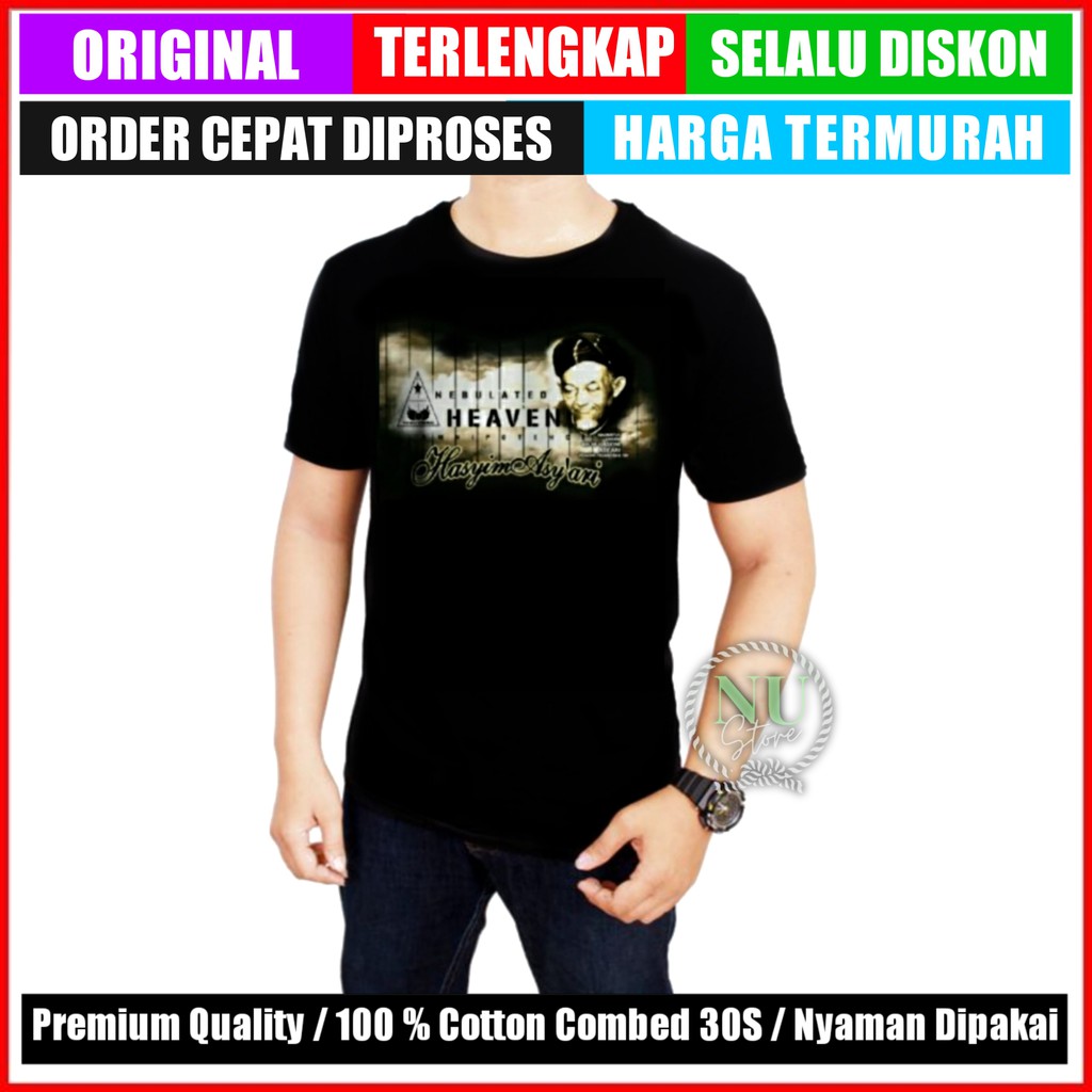 Baju NU/Kaos KH Hasyim Ashari Heaven/Kaos Mbah Hasyim Asyari/Kaos KH Hasyim Asyari/Kaos NU
