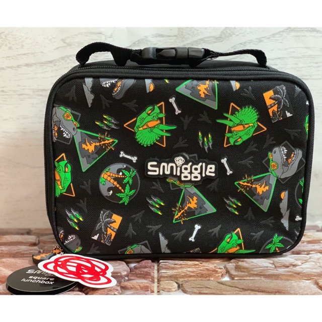 Smiggle Square Lunchbag Dino Black