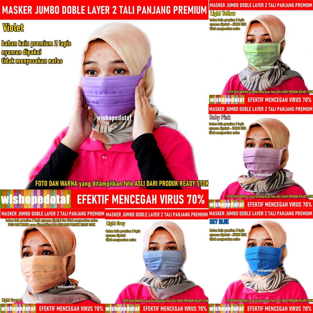 Masker Kain Premium  Tali Panjang Besar Jumbo