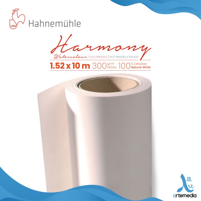 

Hahnemuhle Harmony Watercolor 1,52x10m Paper Roll Kertas Cat Air
