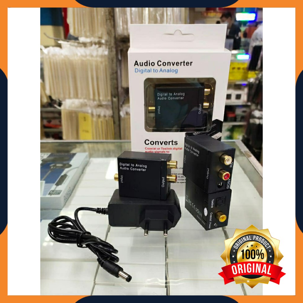 [COD] PAKET LENGKAP CONVERTER AUDIO DIGITAL TO ANALOG / OPTICAL TO ANALOG RCA DARI TV KE SPEAKER AKTIF HOME THEATER + KABEL OPTICAL OPTIK TOSLINK AUDIO TV 1.5 METER ORIGINAL