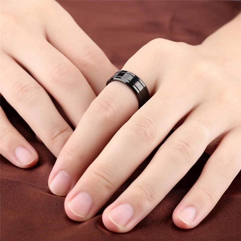 Cincin Tungsten Warna Hitam Untuk Pria