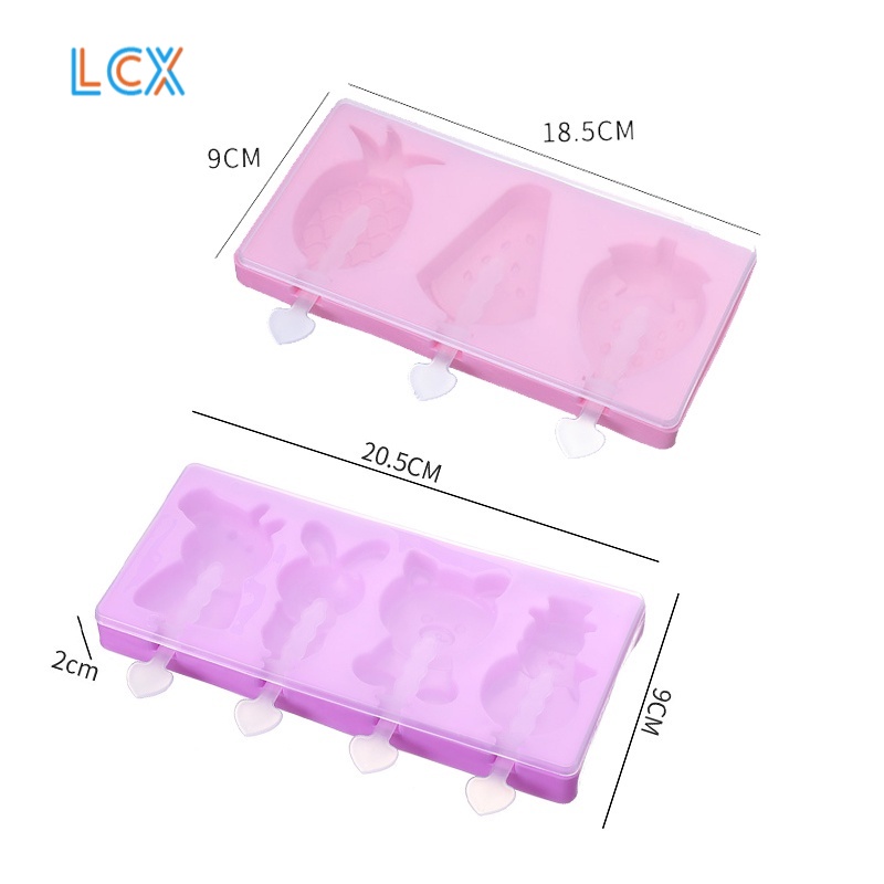 LCX Cetakan Ice Cream Silikon / Ice Cream Mold Es Loli DIY Lucu Unik Bunga Tray Cetakan Es Batu Ice VS-99