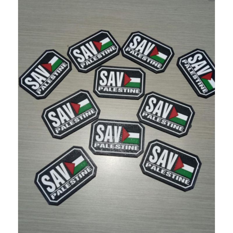 Patch Rubber Bendera Palestina, Tauhid, Save Palestine, &amp; Turkey