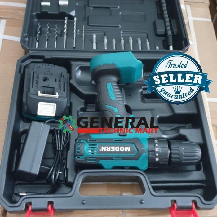 Mesin Bor Baterai Tembok Cordless Drill M-16 20V 2.0Ah Modern