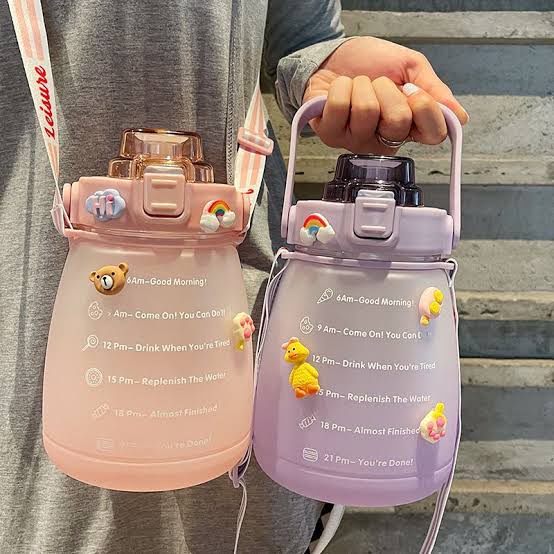 BOTOL AIR 1.1 LITER BOTOL GENDUT GEMOY AIR MINUM ANAK MOTIVASI RAINBOW