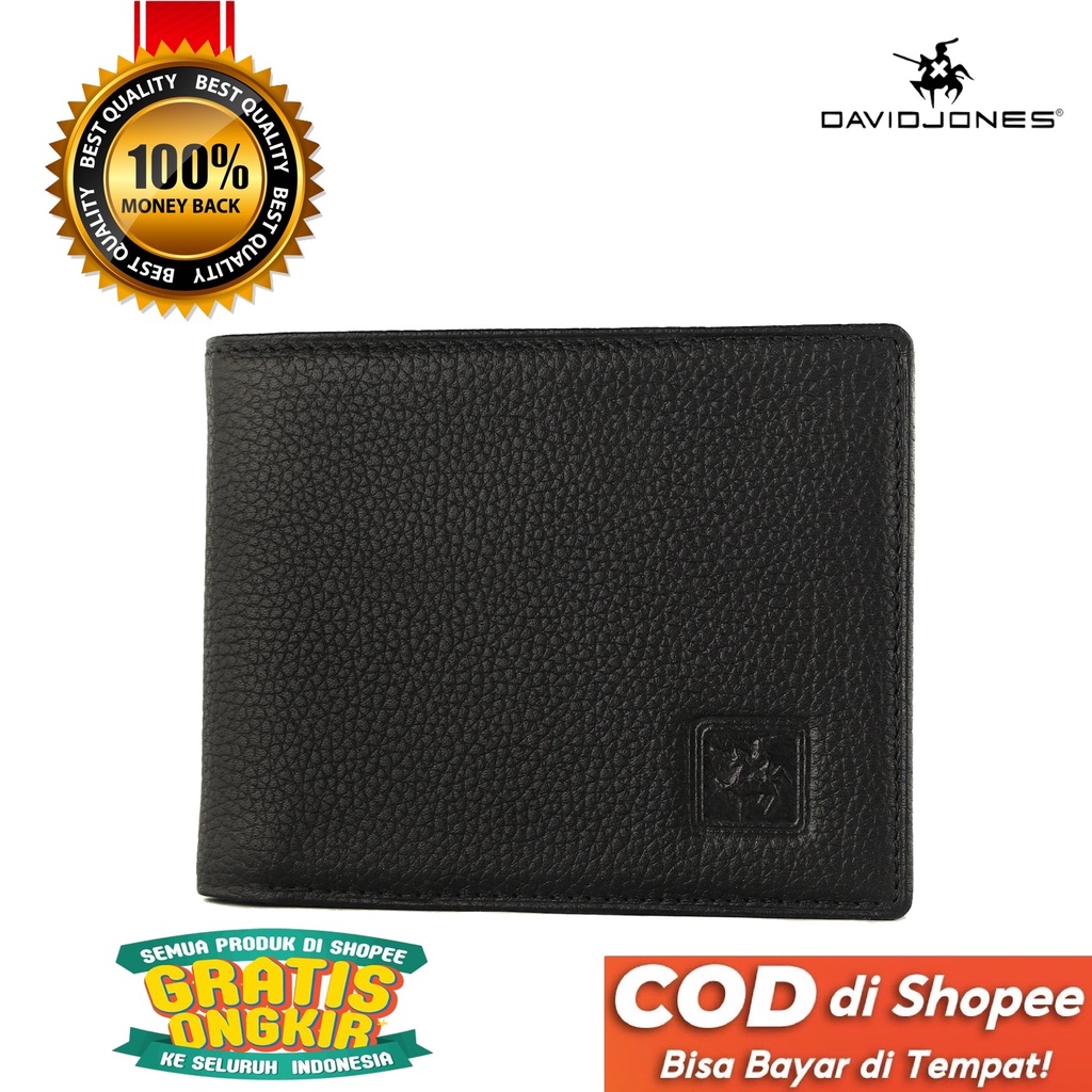 TOKOKOE - Dompet Pria model Tidur bahan Kulit Premium Dompet Lipat - David Jones 211 Black