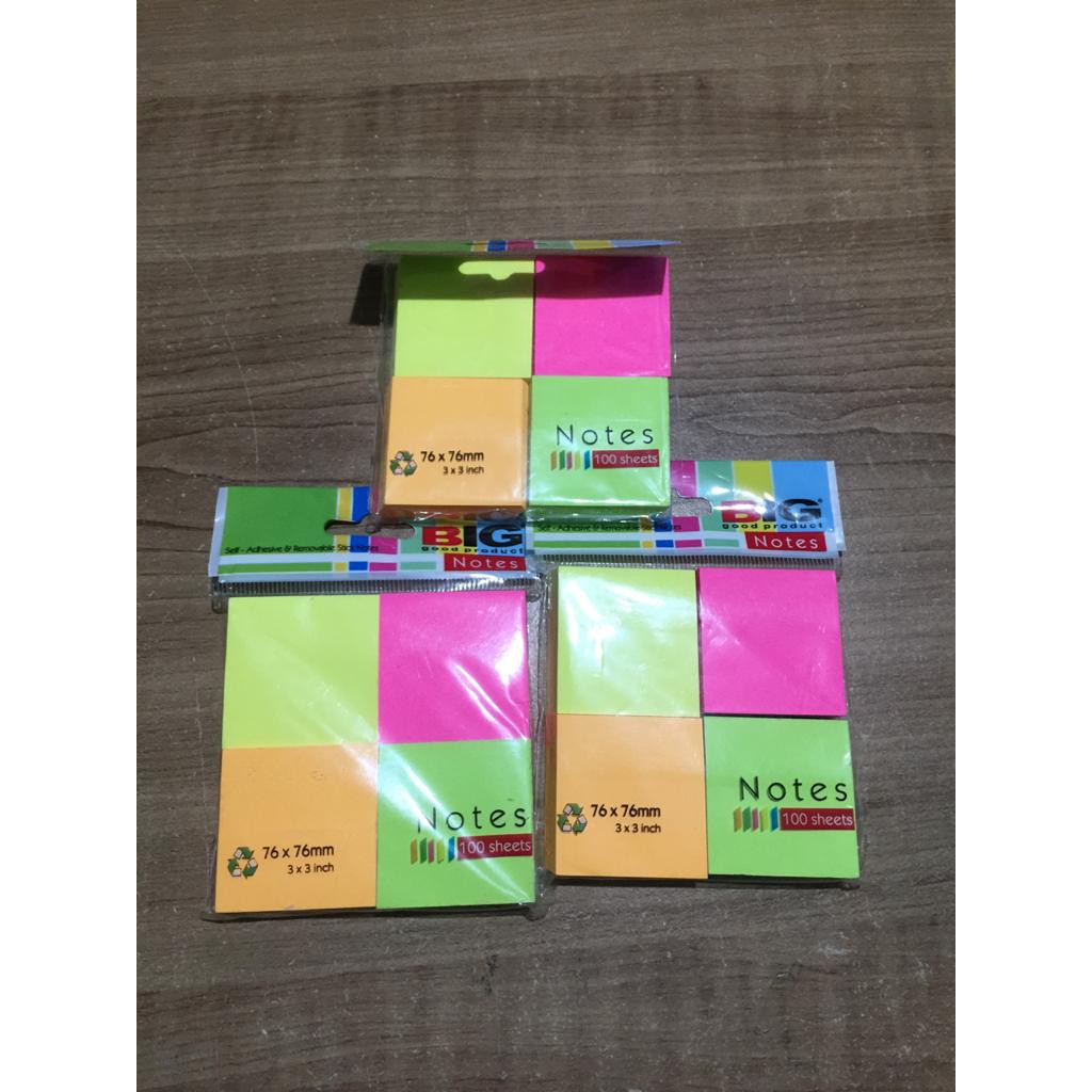 

Sticky Notes BIG 76 x 76mm (4 Warna) 100 Sheets