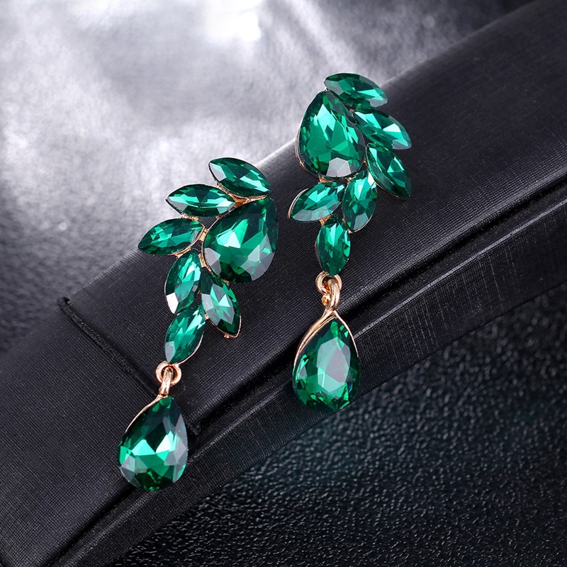 Ins Anting Tusuk Gantung Panjang Rose Gold Hias Cubic Zirconia Untuk Pengantin Wanita