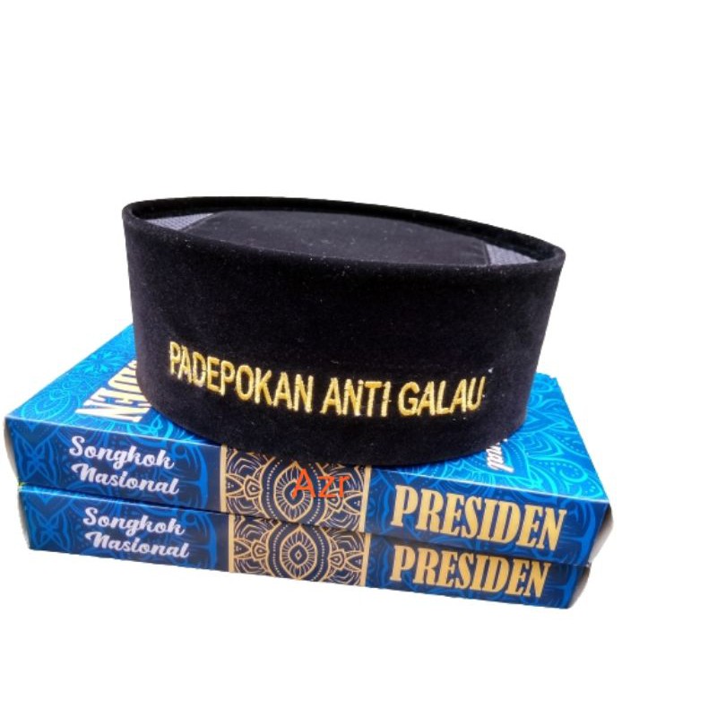 Peci Hitam Kang Ujang Bustomi Songkok Hitam Kopiah Hitam Ac Peci Padepokan Anti Galau