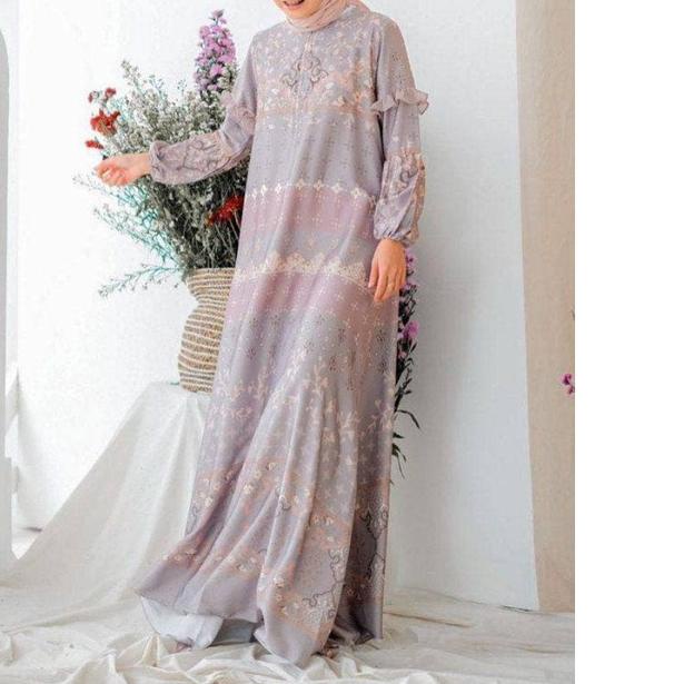 DISKON  9.9 [ terlaris ] GAMIS MUSLIMAH BAHAN MAXMARA SILK || Baju gamis dewasa Gamis terbaru 2021 D