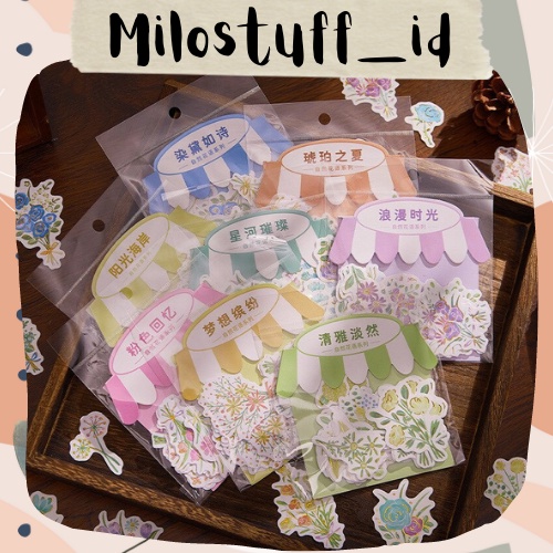 

[MILOSTUFF_ID] 40 Pcs Sticker Deco Motif Flower Aesthetic Untuk Jurnal DIY Scrapbook--MS0275