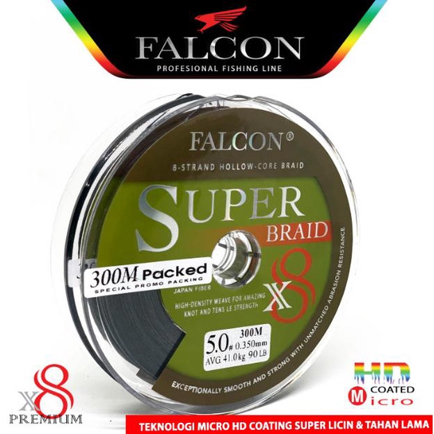 senar PE x8 Falcon Super Braid 300 meter connecting