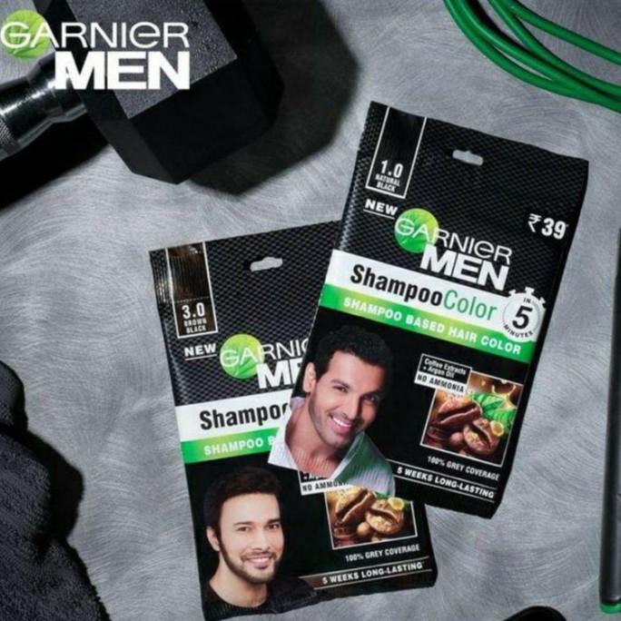 ☘️ CHAROZA ☘️ GARNIER MEN Shampoo Color Sachet