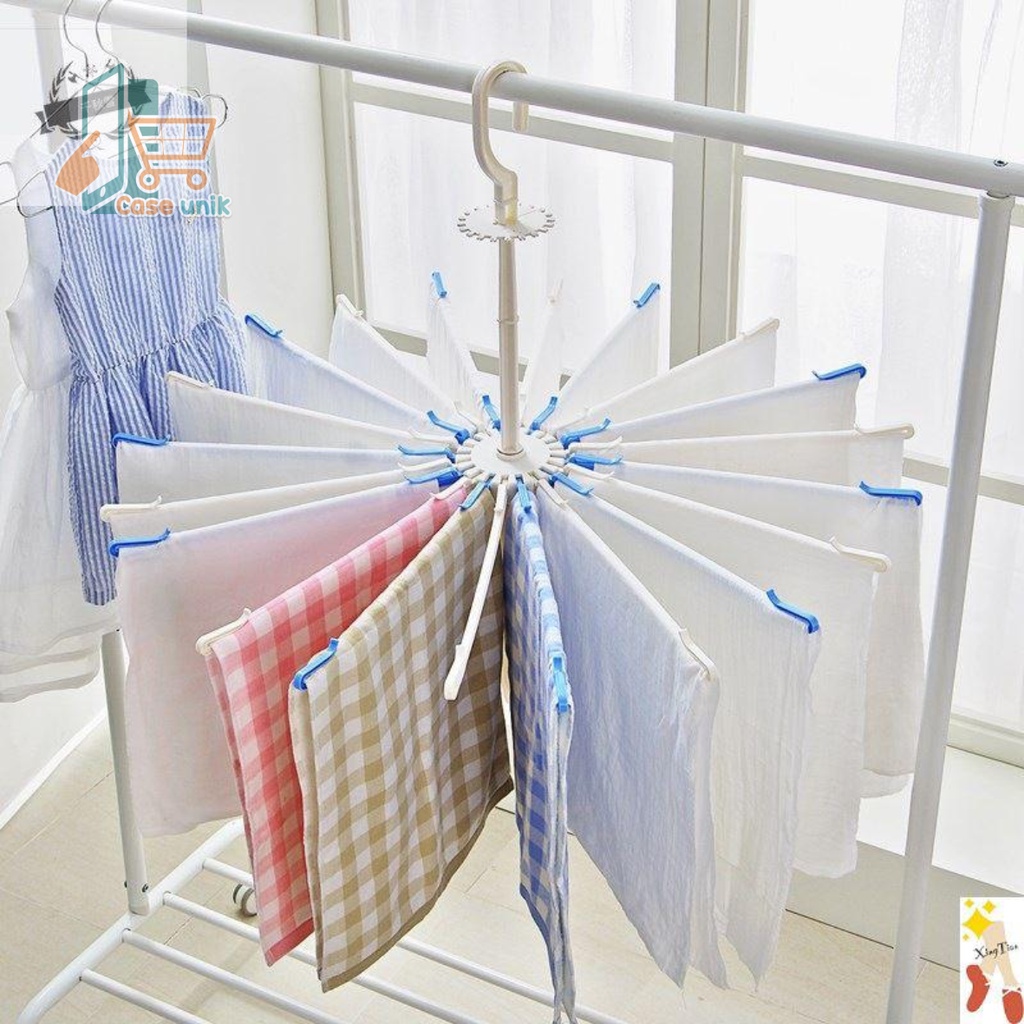 RT88 FOLDING HANGER GANTUNGAN JEMURAN BAJU BAYI PUTAR 360 DERAJAT 20 STICK PENGAIT CS3957