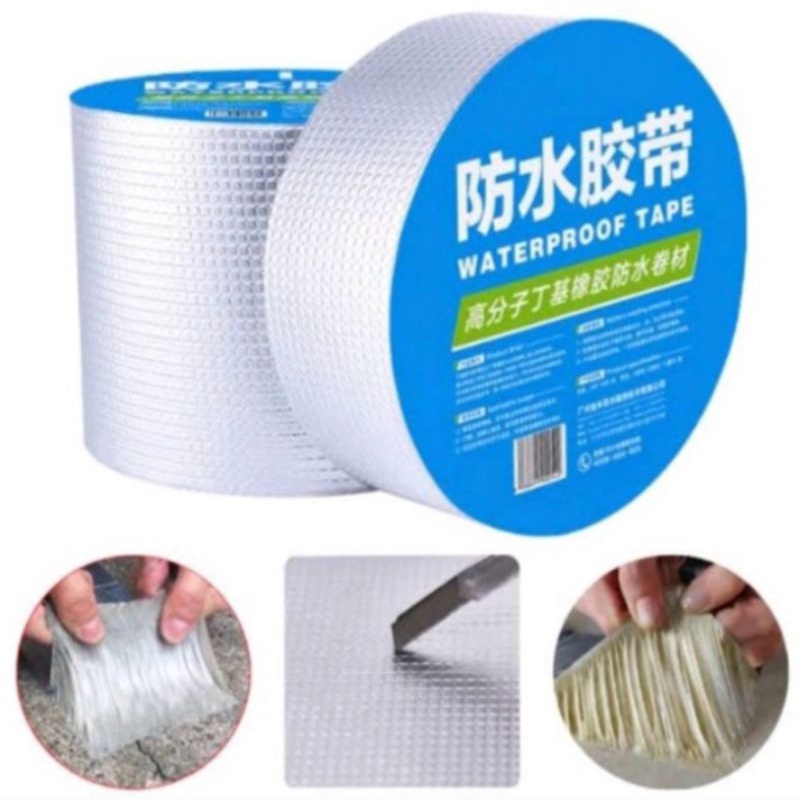 Lakban Waterproof Anti Bocor Aluminium Foil 5cm x 3 meter / 5 meter Anti Air Waterproof Tape Penambal Serbaguna