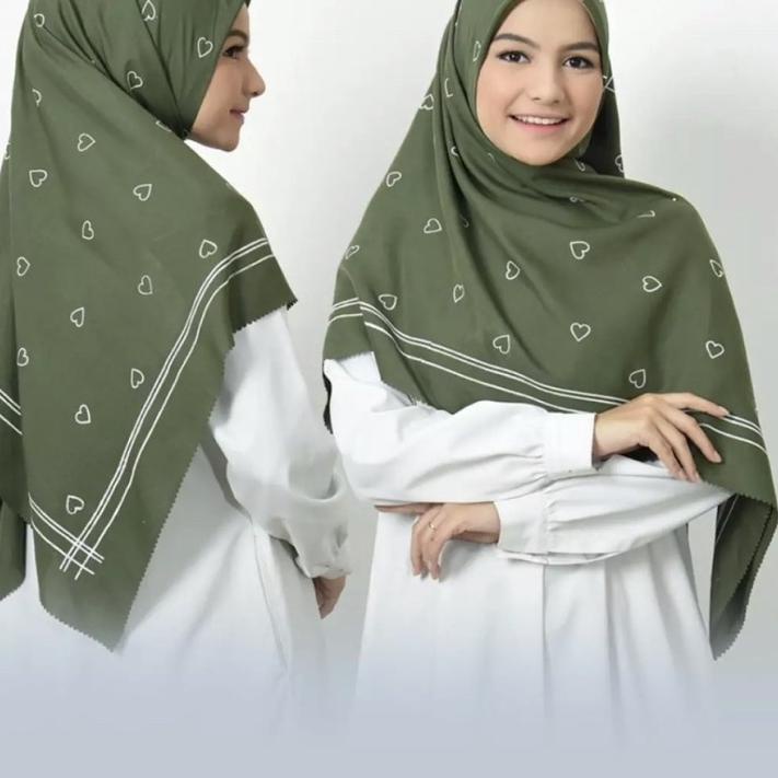 dhia - VOAL MIRACEL SYARI MOTIF LOVE LC. UKURAN 130 x 130 KERUDUNG SYARI VOAL MOTIF ELEGANT. KERUDUN