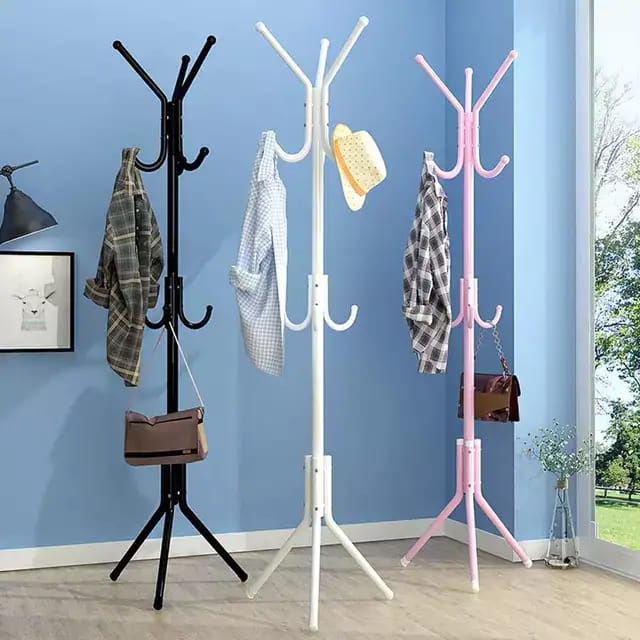 Stand Hanger Multifungsi Stainless 9 Kait Gantungan Tas Topi Serbaguna — 10