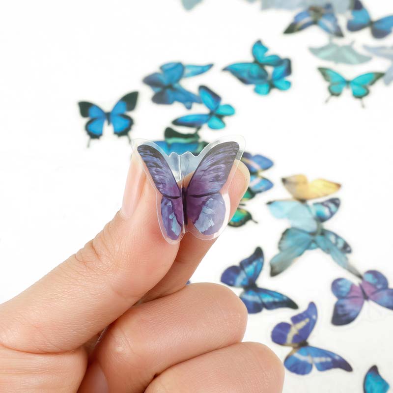 40 Pcs Stiker Butterfly Multifungsi Tahan Air Gaya Vintage Untuk Dekorasi Scrapbook