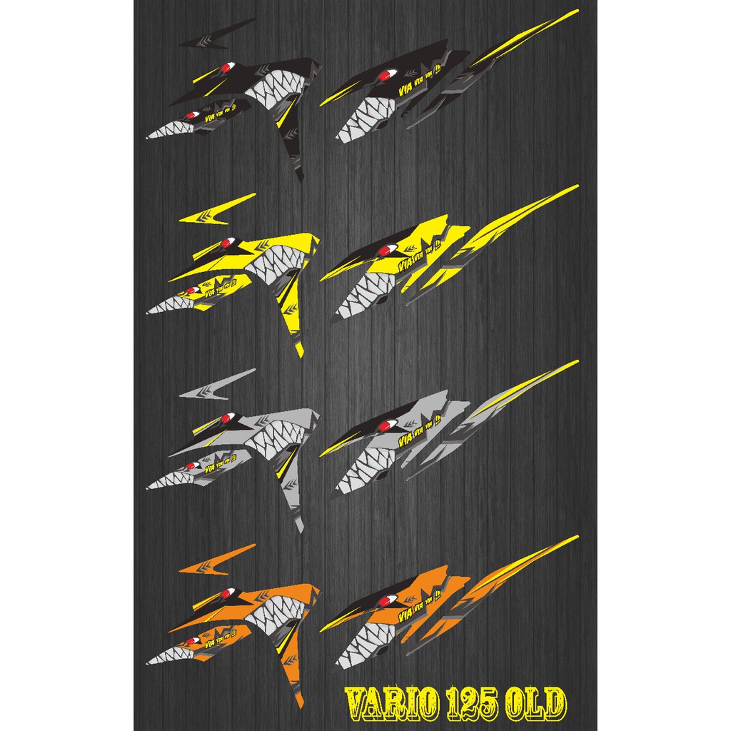 STIKER STRIPING VARIASI VARIO 125 OLD MOTIF HIU PART 2